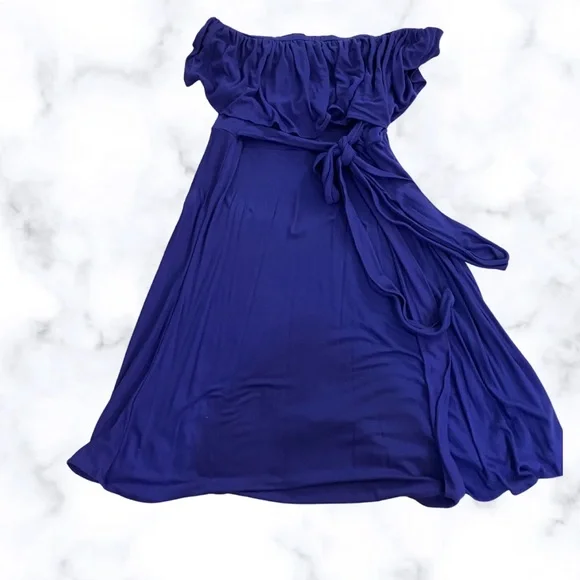 bcbg purple ruffle dress BCBGMAXAZRIA Ruffle Trim Mini Dress